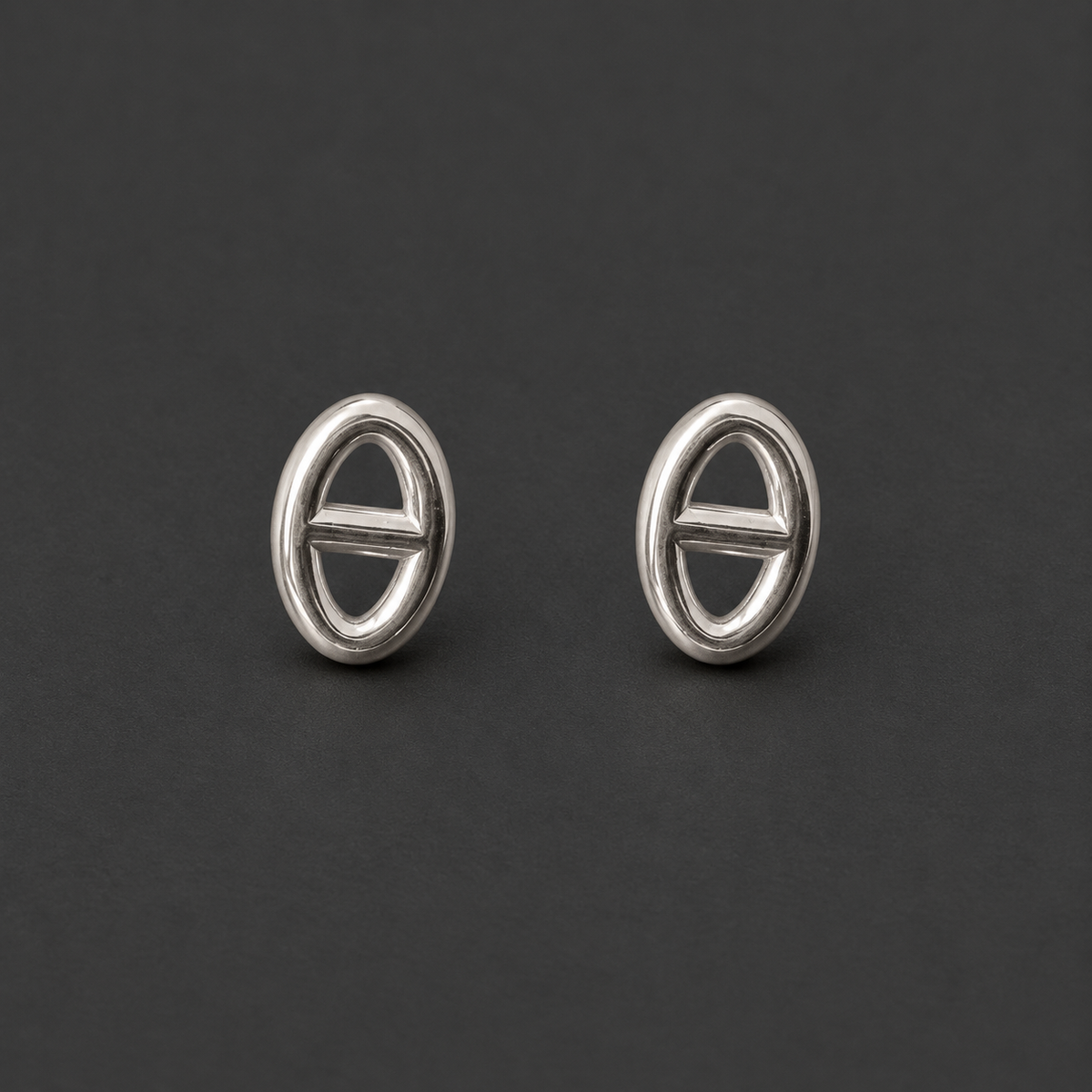 Boucles d'oreilles maille marine argentées