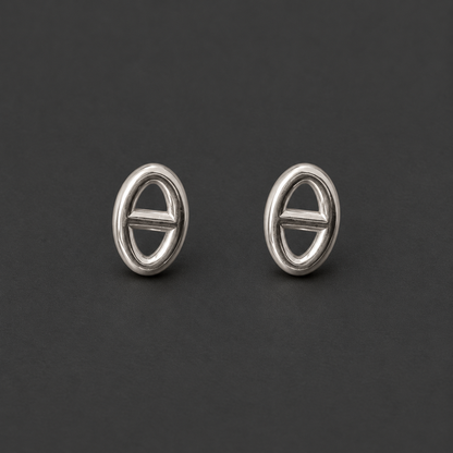 Boucles d'oreilles maille marine argentées