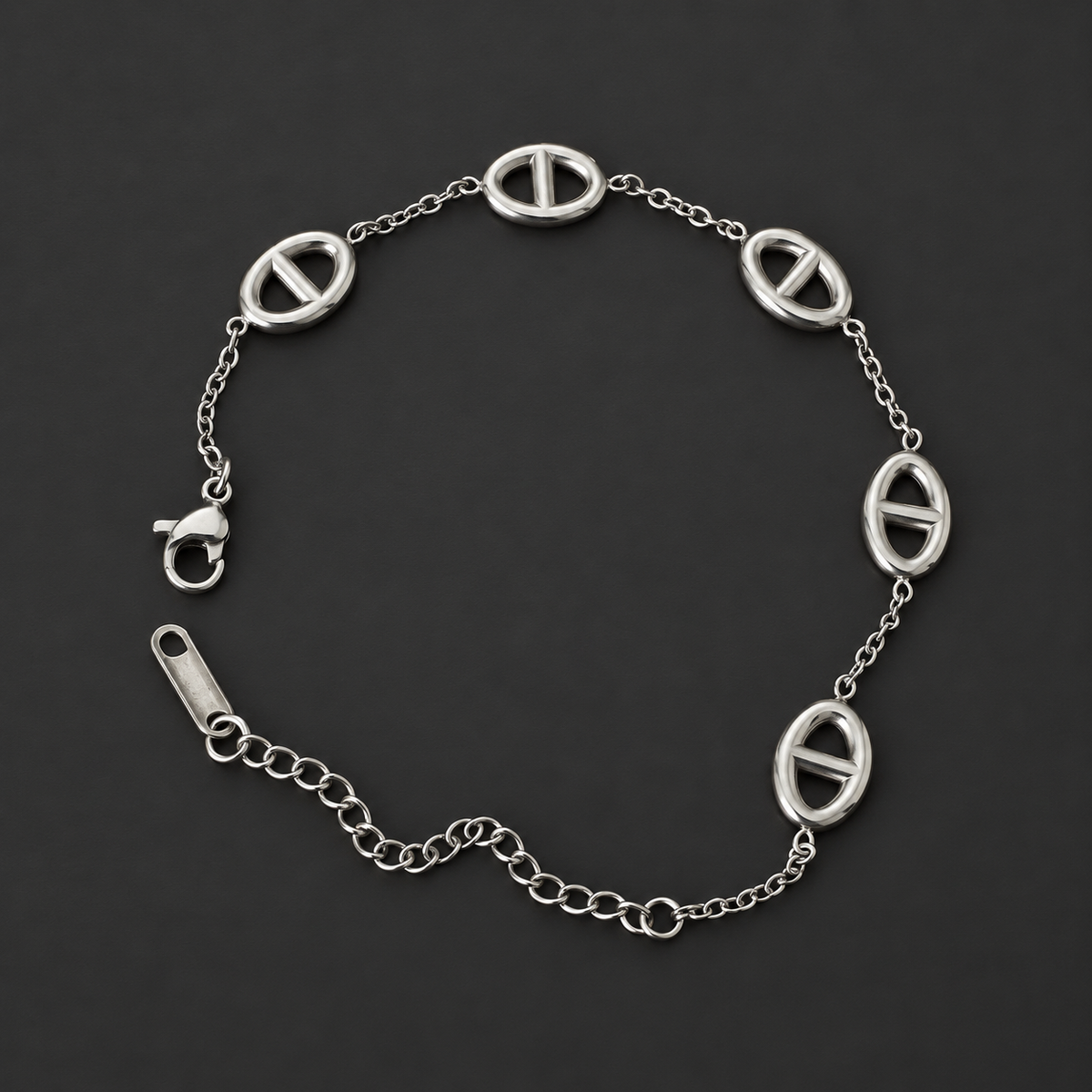Bracelet maille marine argenté