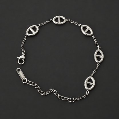 Bracelet maille marine argenté